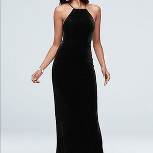 NWT - High Neck Velvet Long Dress in Black 🖤